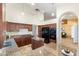 Eat-in kitchen showcases granite countertops, dark cabinetry, and stainless steel appliances at 19275 N 88Th Way, Scottsdale, AZ 85255