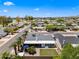 Overhead aerial shot of a property featuring a green lawn and landscaped backyard at 4252 E Zia St, Phoenix, AZ 85044
