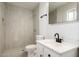 Bathroom featuring a vanity and tiled walk-in shower at 619 E Jensen St # 14, Mesa, AZ 85203