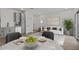 Open concept living space with a view of the dining area, kitchen, and living room at 7427 S 75Th Ln, Laveen, AZ 85339