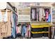 Organized walk-in closet with custom shelves, drawers, rods, and storage containers at 1575 S Pennington Dr, Chandler, AZ 85286