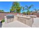 Well-equipped outdoor kitchen with stainless steel appliances and stone counter at 2514 E Grand Canyon Dr, Chandler, AZ 85249