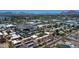 Panoramic aerial view of neighborhood with a complex, showcasing landscaping, parking, and mountain views at 2625 E Indian School Rd # 206, Phoenix, AZ 85016
