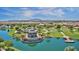 Beautiful Layton Lakes community aerial view featuring a lake, gazebo, and well-maintained green spaces at 3131 S Mingus Dr, Chandler, AZ 85286