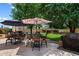 Backyard patio with seating, umbrellas, and barbecue; perfect for outdoor entertaining at 3911 W Quail Ave, Glendale, AZ 85308