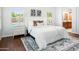 Bright and well-appointed main bedroom with elegant decor and a view of the pool at 4684 W Tyson St, Chandler, AZ 85226
