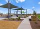 Park area featuring walking path, desert landscaping, picnic tables, playground and sun shades at 5464 S 246Th Ln, Buckeye, AZ 85326