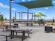 Park featuring playground, sun shades, walking path, picnic tables, and desert landscaping at 5464 S 246Th Ln, Buckeye, AZ 85326