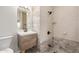 Updated bathroom featuring stylish vanity, framed mirror, and sleek shower fixtures at 725 S Power Rd # 101, Mesa, AZ 85206