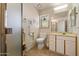 Bright bathroom with a tiled shower and spacious vanity at 10152 E Aster Dr, Scottsdale, AZ 85260
