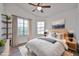 Cozy bedroom with neutral tones, two large windows, soft bedding, and stylish decor for a serene retreat at 21833 N 34Th Ave, Phoenix, AZ 85027