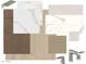 Selection of new home design elements, including flooring, countertop, and fixtures in neutral tones at 35485 N Tin Ct, San Tan Valley, AZ 85144