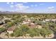 Expansive aerial view highlighting the desert landscaping and mountain backdrop at 7640 E Poinsettia Dr, Scottsdale, AZ 85260