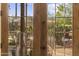 Front door with custom textured glass panels providing curb appeal and privacy at 7640 E Poinsettia Dr, Scottsdale, AZ 85260