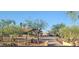 Lush desert landscape surrounds this ranch-style home with mature trees and long private driveway at 10523 E Sleepy Hollow Trl, Gold Canyon, AZ 85118