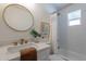 Bathroom featuring stylish decor, modern fixtures and bathtub shower at 1466 E Nielson Ave, Mesa, AZ 85204