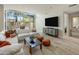 Bright living room with floor-to-ceiling windows, modern furniture, and stylish accents at 15215 N Kierland Blvd # 101, Scottsdale, AZ 85254