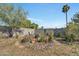 Landscaped backyard with a rock garden, mature trees, and a cozy fire pit area for relaxation at 18035 N 29Th Dr, Phoenix, AZ 85053