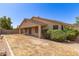 View of the backyard featuring a covered patio, and landscaping at 20895 E Via Del Rancho Rd, Queen Creek, AZ 85142