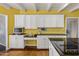 Kitchen featuring white cabinets, granite countertops and stainless steel appliances at 211 W Kaler Dr, Phoenix, AZ 85021