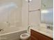 Bathroom featuring a bathtub and shower combination, along with a single sink vanity at 2402 E 5Th St # 1472, Tempe, AZ 85288