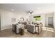 Bright living room with hardwood floors, neutral sofas, and stylish decor at 2743 E Virginia St, Gilbert, AZ 85296