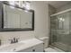 This bathroom features a shower with glass doors and a white vanity at 2818 E Clarendon Ave, Phoenix, AZ 85016