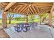 Inviting picnic area features tables and seating under a covered structure with stone pillars, perfect for outdoor gatherings at 7532 E Sierra Morena Cir, Mesa, AZ 85207