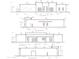 Architectural elevation drawing of the front and side of the house including new additions at 8413 E Belgian Trl, Scottsdale, AZ 85258