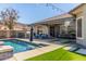 Stunning pool area with a built-in grill and desert views at 9029 S 15Th St, Phoenix, AZ 85042