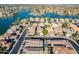 Panoramic aerial view of housing development around a lake at 16425 S 34Th St, Phoenix, AZ 85048