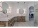 Bright bathroom featuring double sinks and modern lighting at 16425 S 34Th St, Phoenix, AZ 85048
