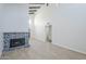 The spacious living room features a fireplace, high ceilings and new hardwood floors at 2223 E Catalina Dr, Phoenix, AZ 85016