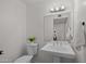 Bathroom features a white sink and toilet with a decorative plant accent at 2455 E Broadway Rd # 122, Mesa, AZ 85204