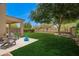Lush backyard with trees and covered patio seating area for entertaining at 25210 N 40Th Ave, Phoenix, AZ 85083