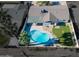 This aerial view highlights the private pool and yard at 2608 W Aster Dr, Phoenix, AZ 85029