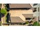 Birds-eye view of a home's roof with desert landscaping and neighboring homes at 4251 E Sundance Ave, Gilbert, AZ 85297