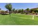 A beautiful well maintained volleyball court with net and court lines is ready for some action at 4251 E Sundance Ave, Gilbert, AZ 85297