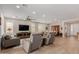 Spacious living room with comfortable seating, wood floors, and an open view to the dining area at 1166 W Silver Creek Ln, Queen Creek, AZ 85140