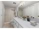 Clean bathroom featuring a shower, vanity, and a large countertop at 16852 E La Montana Dr # C18, Fountain Hills, AZ 85268