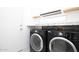 A laundry room with black washer and dryer, a countertop, and a small window above the machines at 17606 N 17Th Pl # 1096, Phoenix, AZ 85022
