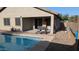 Inviting outdoor pool with covered patio and seating, perfect for relaxing and entertaining at 31138 N 130Th Ln, Peoria, AZ 85383