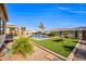 Private backyard oasis with a refreshing pool, lush landscaping, mountain views, and relaxing hammock, perfect for outdoor enjoyment at 3125 W Desert Ln, Laveen, AZ 85339