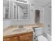 An updated bathroom featuring a vanity and marble countertop at 461 W Holmes Ave # 180, Mesa, AZ 85210