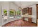 The kitchen features a view of the pool and backyard at 6102 E Danbury Rd, Scottsdale, AZ 85254