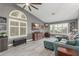 This living room features vaulted ceilings, shutters, and updated colors to create an inviting gathering space at 6918 W Villa Hermosa W --, Glendale, AZ 85310