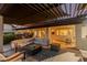 Covered outdoor patio with comfortable seating, perfect for relaxing and entertaining at 9921 E Doubletree Ranch Rd, Scottsdale, AZ 85258