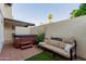 Private patio featuring a built-in hot tub, stylish seating, and a relaxing ambiance at 9921 E Doubletree Ranch Rd, Scottsdale, AZ 85258