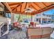 Outdoor living space with a covered patio, fireplace, tv, comfortable seating, and a built-in grill at 11965 W Monte Vista Rd, Avondale, AZ 85392