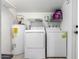 Functional laundry room with modern appliances, storage shelving, and efficient layout at 15610 N 29Th St # 3, Phoenix, AZ 85032